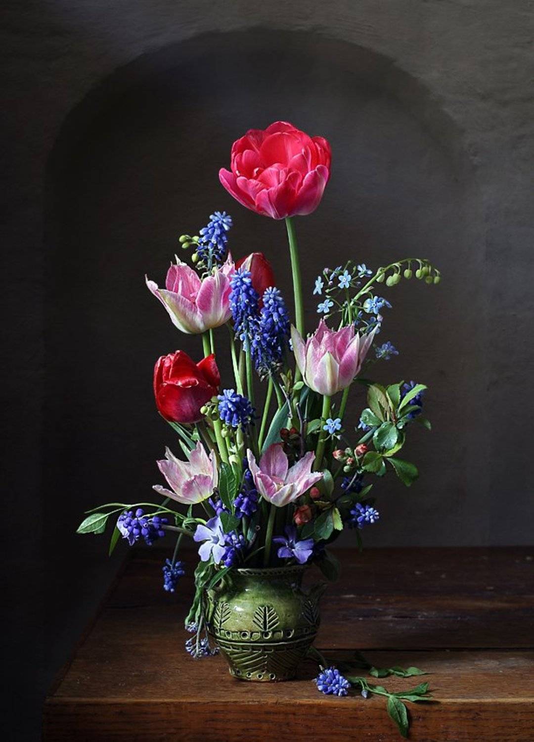 букет, весна, тюльпаны, ландыши, баквинок, мускари, барокко, Елена Татульян