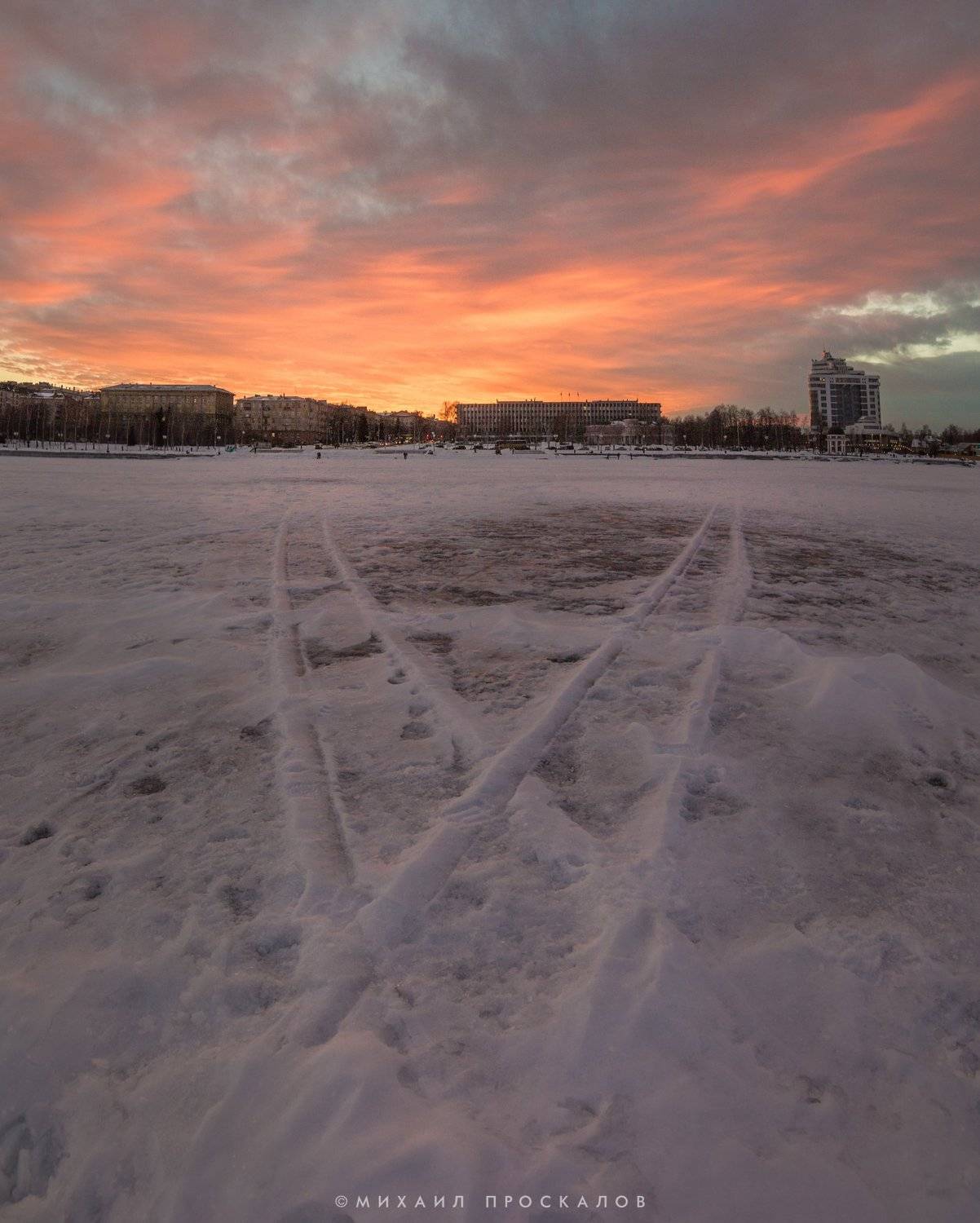 Закат, город, пейзаж, природа, карелия, росссия, Михаил Проскалов