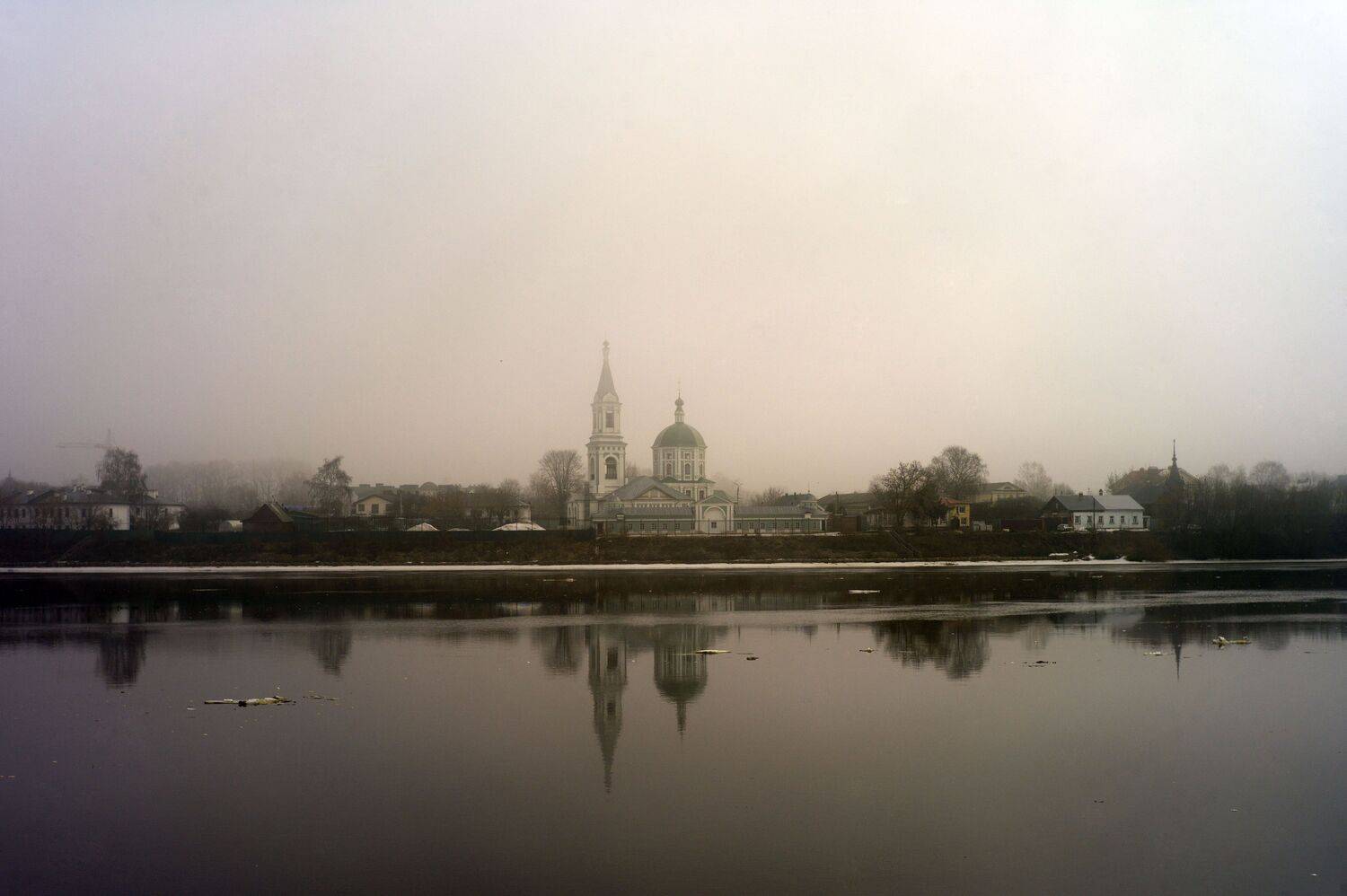 Пейзаж Туман Тверь река волга цероквь храм, Геннадий