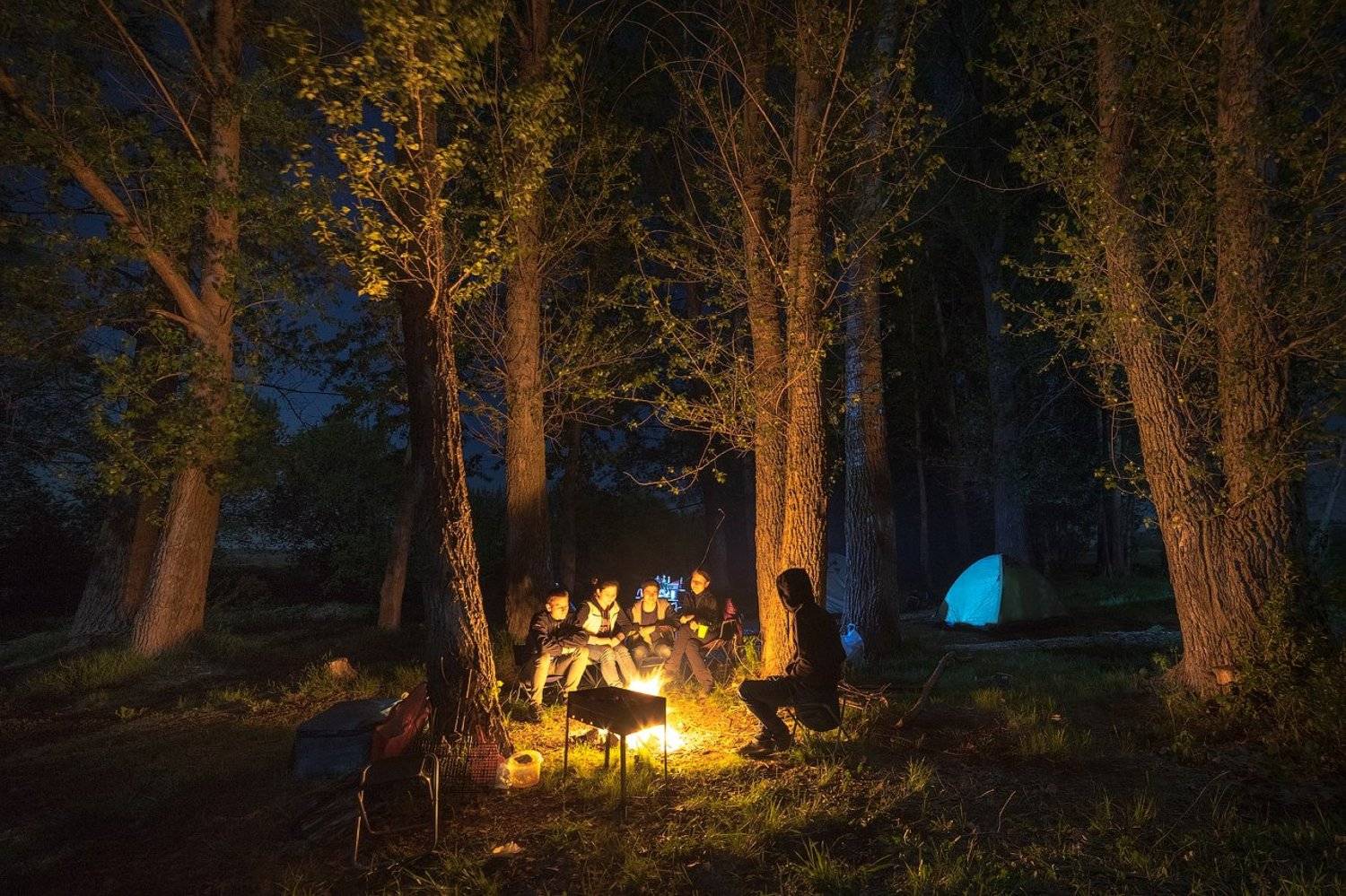 костер, огонь, ночь, Королев Саша