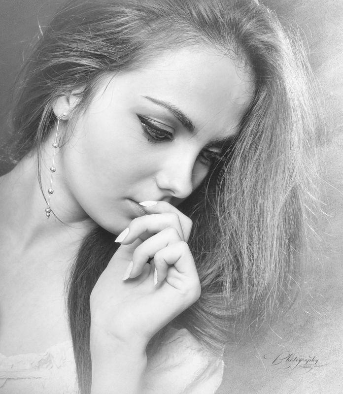 portrait, black & white Didi фото превью