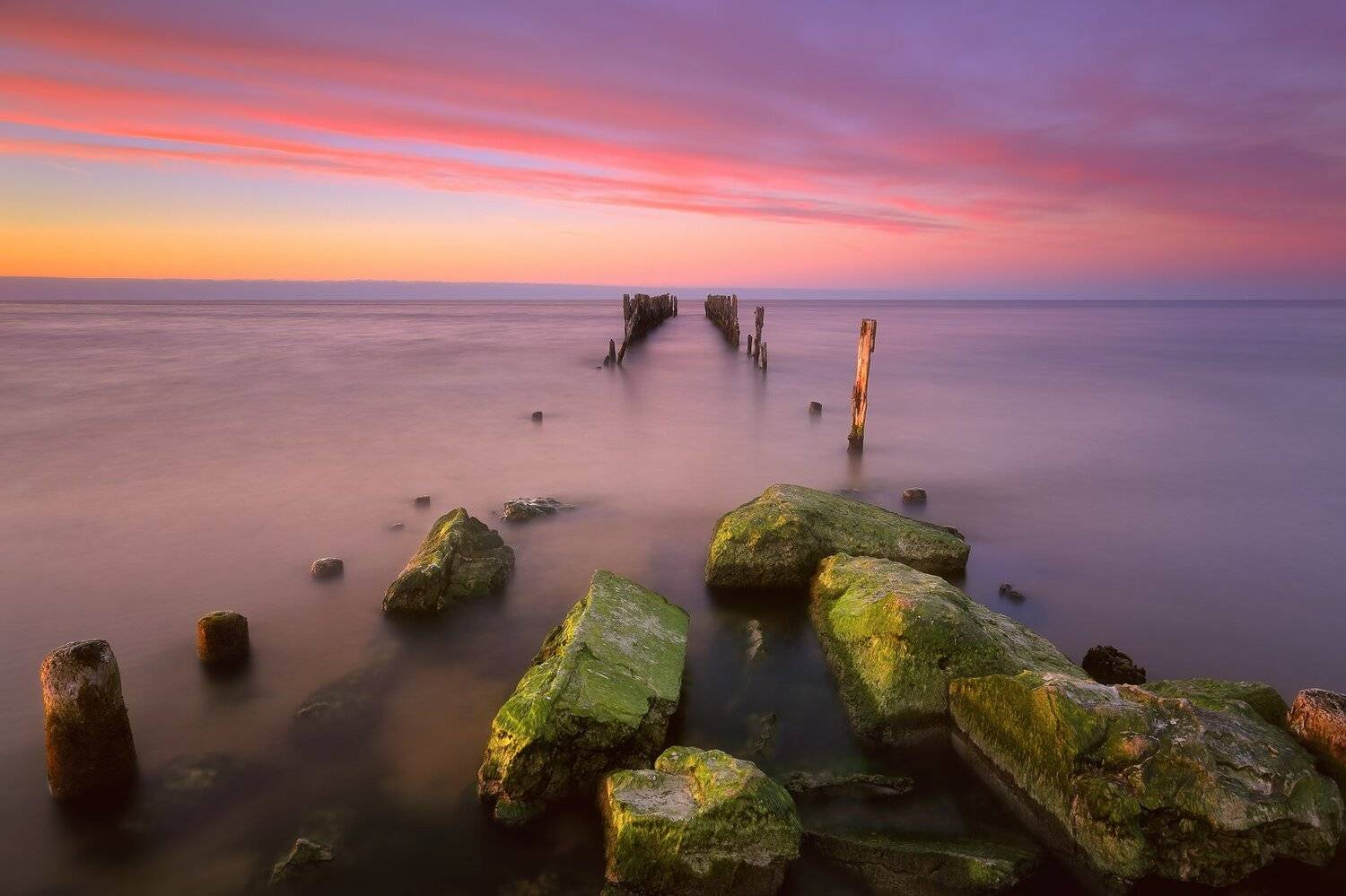латвия, май, вечер, пирс, закат, рижский залив, Евгений Матюшенков