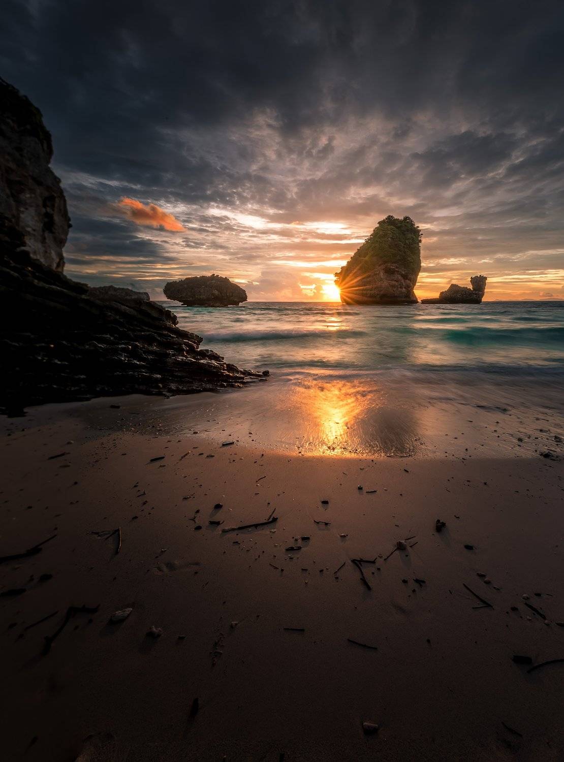 sunset,beach, thailand,rock,sea,clouds,beauty,color,landscape, Jeni Madjarova