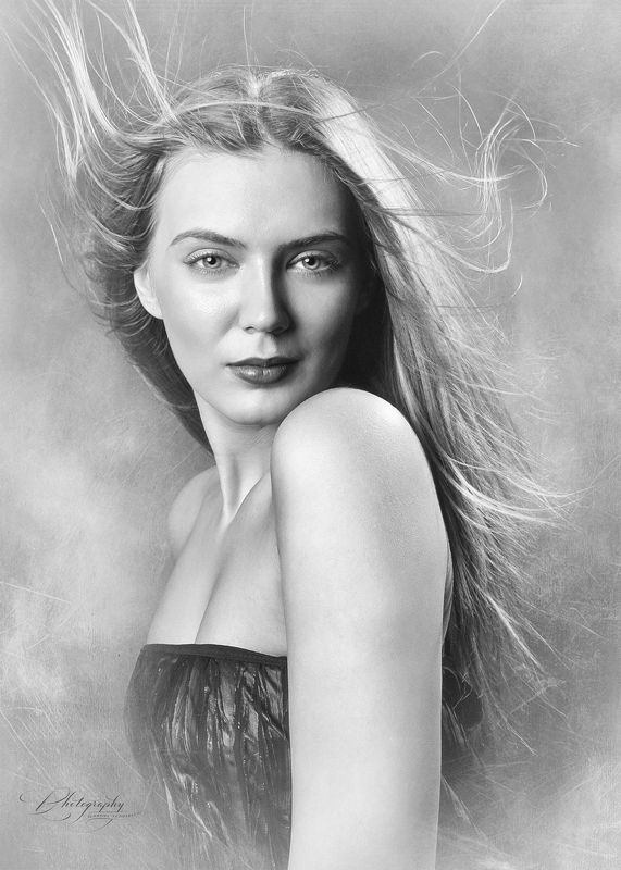 portrait, black & white Luissa фото превью