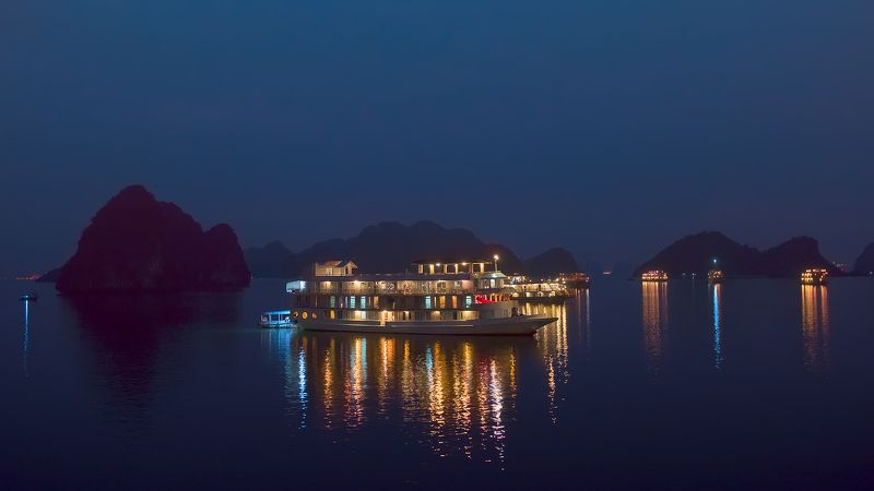 путешествия,travel,landscape,vietnam,halong bay, night, Ночь в бухте Халонг. фото превью