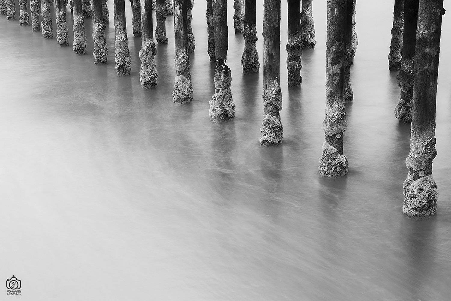 longexposure,fineart,sea,nature,rock,water,calm,landscape,iran,dream,fog,abstract,canon,canon80d,canonphotography,blackandwhite,black,white,mohammadhemmaty,concept,pier,light,contrast,composition,tree,columns,pier, Mohammad Hemmaty