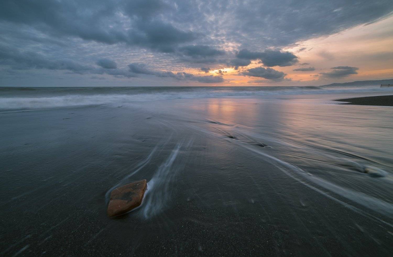 черное море сочи апрель вечер шторм, Николай Мысливцев