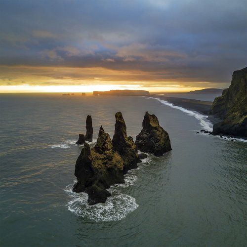 Unusual view on Reynisdrangar.