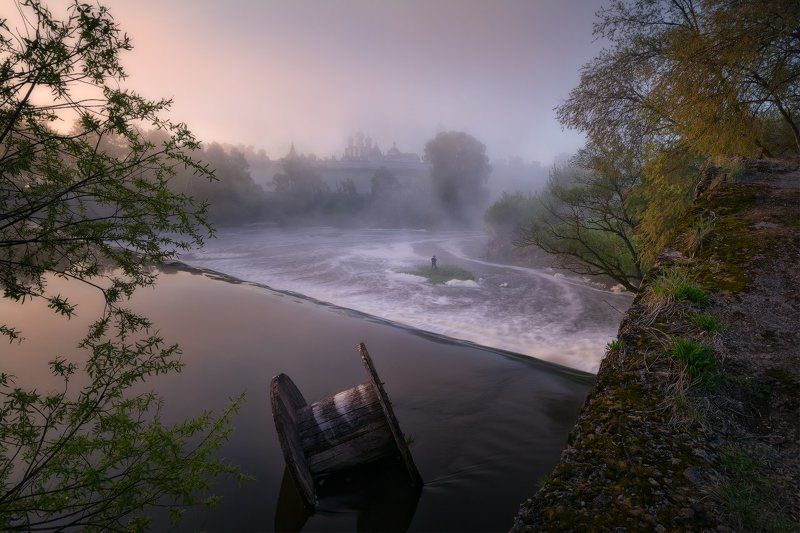 пейзаж, пейзажная съемка, утро, туман, храм, май, майское утро, свежесть, молодая зелень, никон, landscape, may, fog, morning, church На утренней рыбалке фото превью