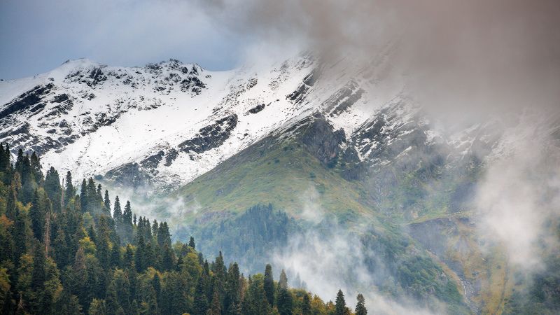 кавказ, рица, Рождение облаков. фото превью