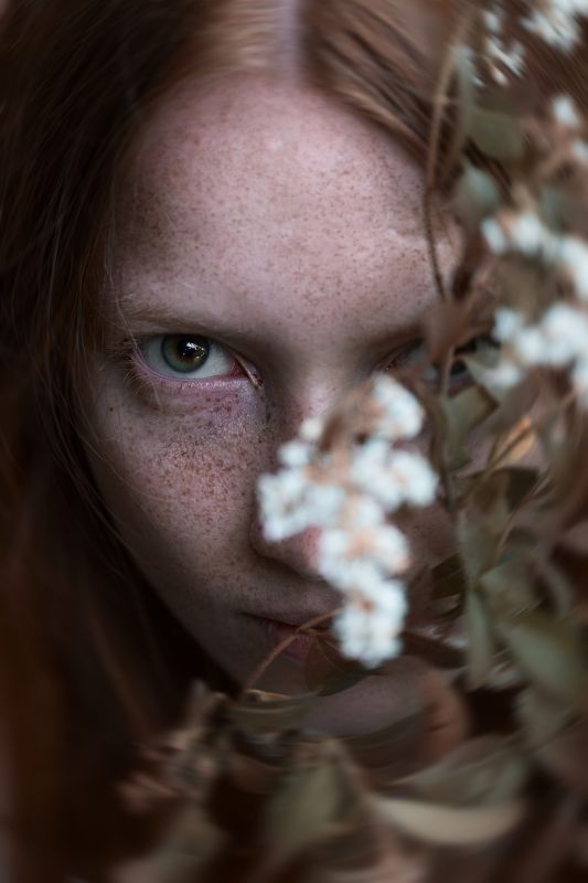 портрет, девушка, искусство, рыжая, конопушки Галина фото превью