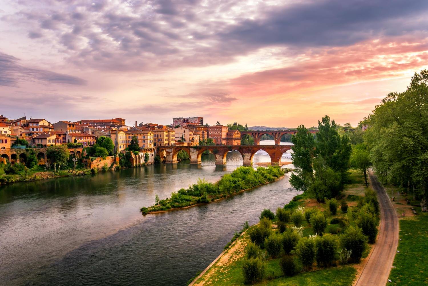 albi, france, sunset, tarn, tarn river., Виктор Голобородько