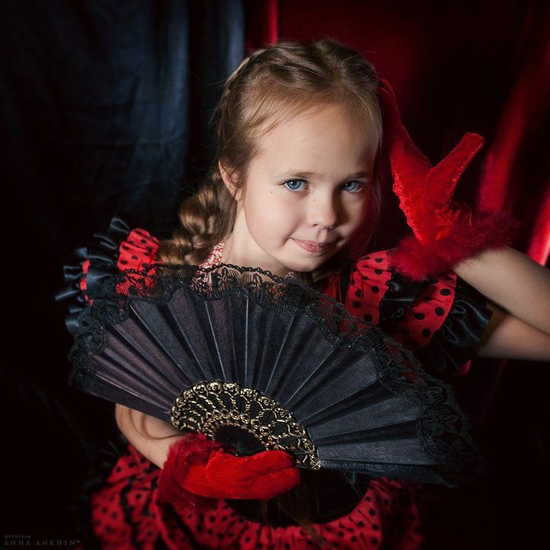 фламенко, девочка, детский портрет, портрет, студия, girl, studio, child, portrait Фламенко фото превью
