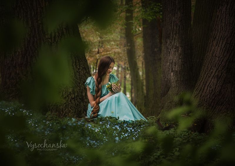 forest, fairy-tale, girl, spring, long hair, лес, фея, сказка, девушка, девочка, длинные волосы Forest fairy tale - Лесная фея фото превью