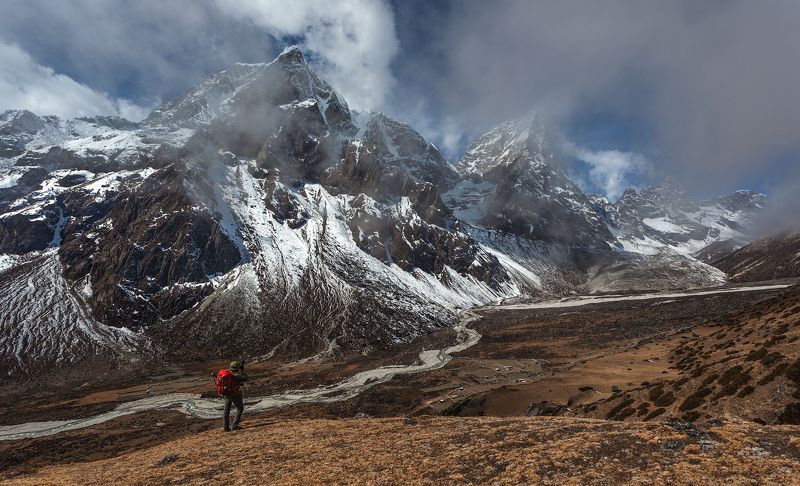 непал, эверест, гималаи, nepal, everest, himalayas Человек и горы. фото превью