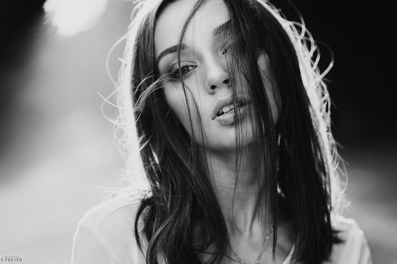 портрет, лицо, девушка, чб, portrait, bw, face, girl, модель, Тоня фото превью