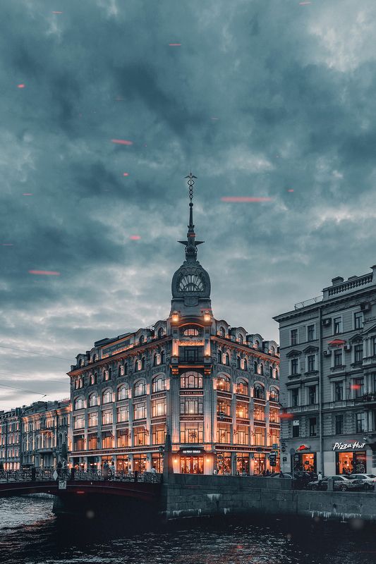 spring, russia, snow, спб, весна, снег, city, sky, небо, город, архитектура Торговый дом Эсдерс и Схейфальс фото превью