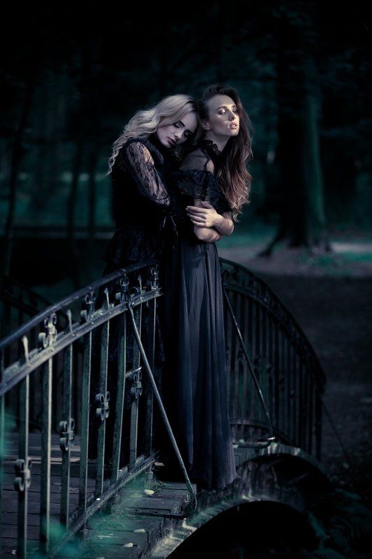 women, bridge, love, forest, emotions Bridge фото превью