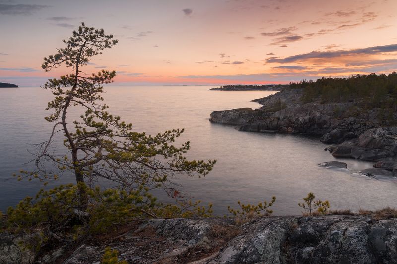 ладога, карелия, весна, вечер Сумерки над Ладогой фото превью