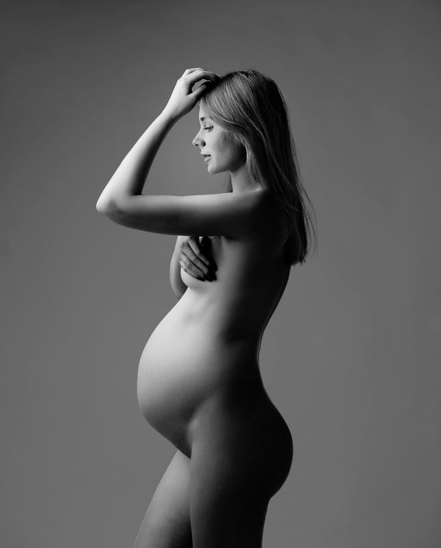 портрет фотография арт беременность nude pregnant studio  фото превью