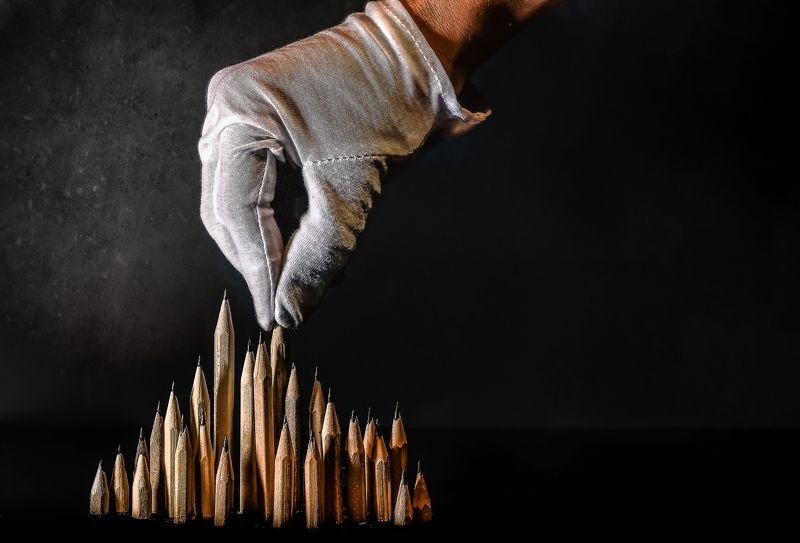 architecture, conceptual, concept, art, pencil, wood, background, black, color, light, The architect фото превью