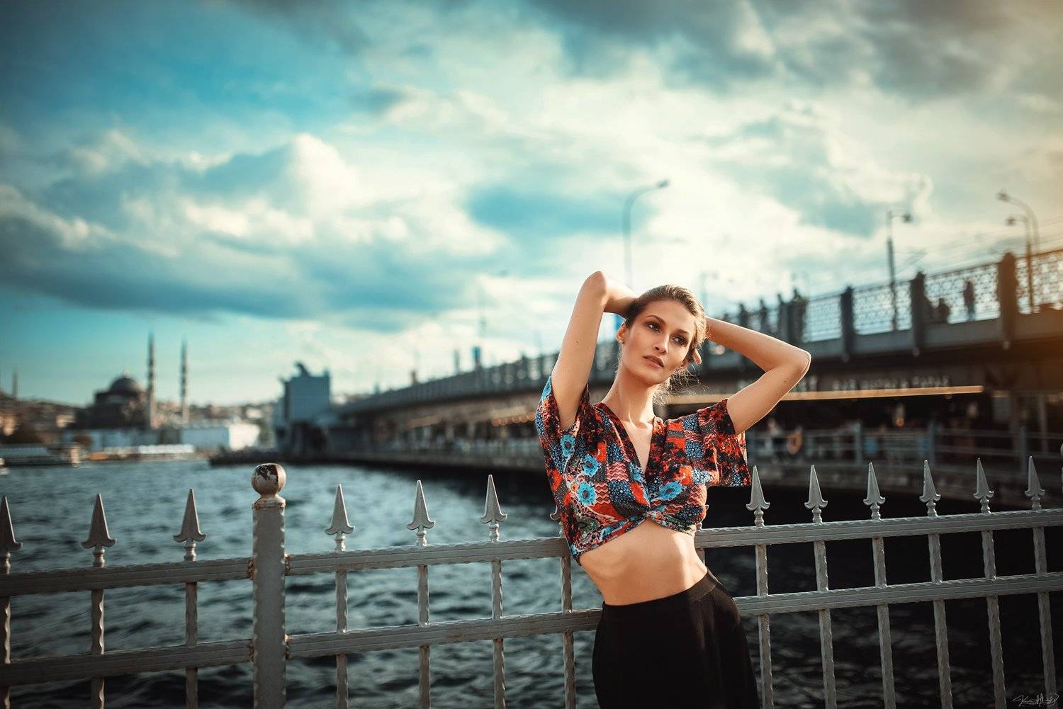 model, fashion, istanbul, sky, clouds, beauty, beautiful, pretty, face, eyes, hair, bosphorus, sea, blue, yellow, red, black, green, white, nikon, sigma, Каан Алтындал