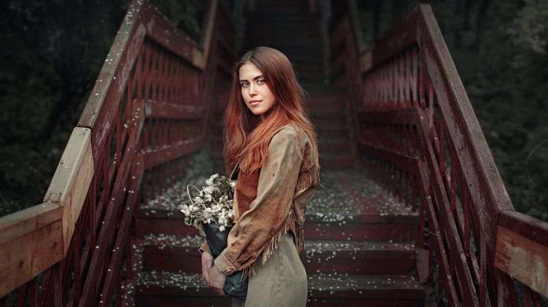 портрет, девушка, глаза, женщина, рыжая Катя фото превью