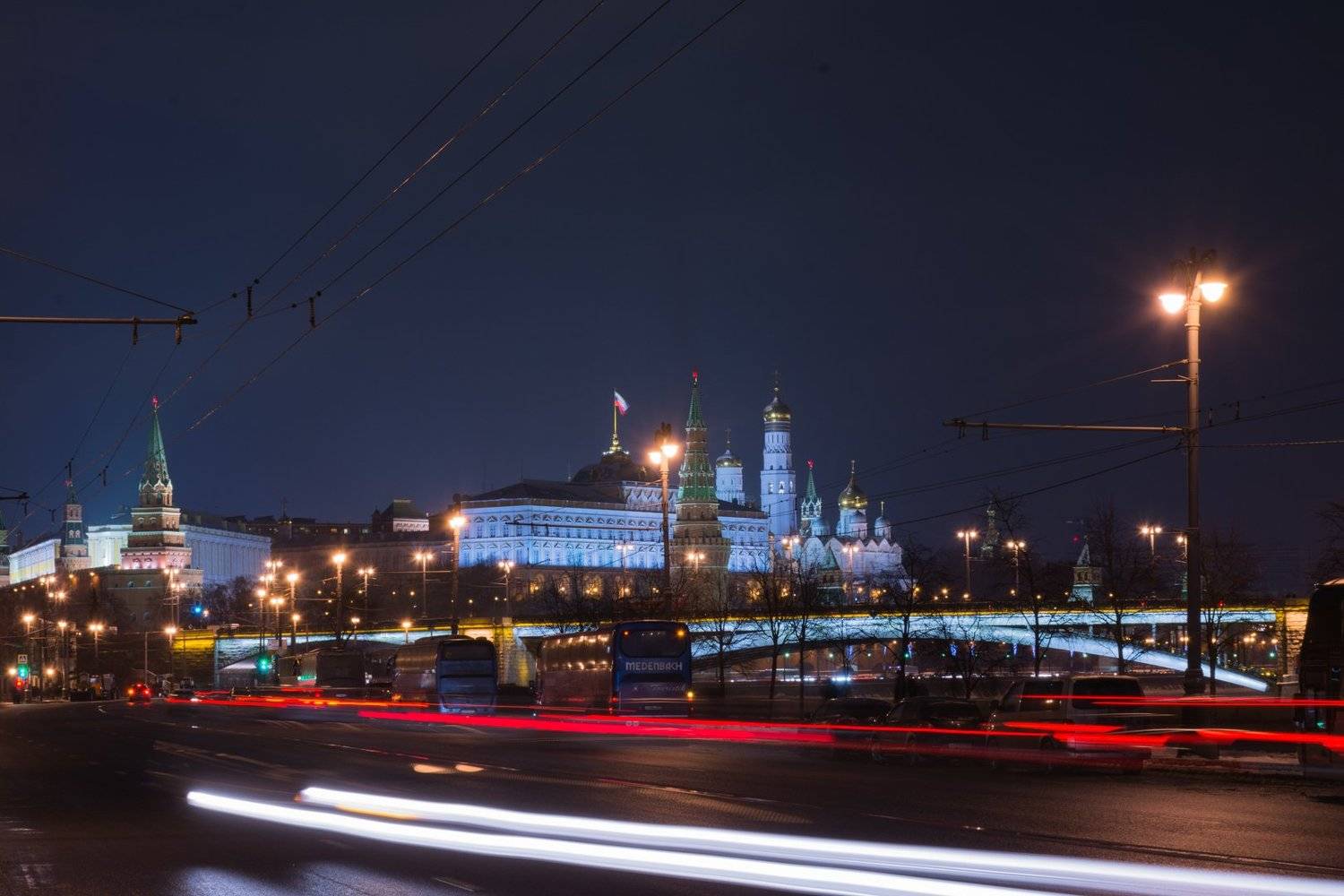 Architecture, buildings, night, russia, moscow, street, winter, cold, snow, ice, kremlin, river, embankment, stars, vacation, christmas, walk, new year, архитектура, строения, дорога, ночь, россия, москва, улица, зима, холод, снег, лед, кремль, река, набе, Владлен Станиславенко