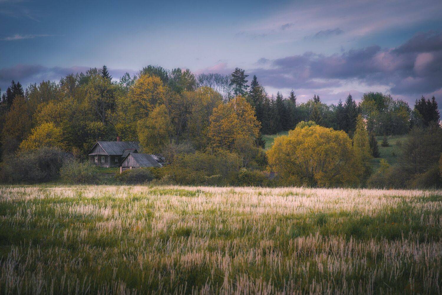 landscape,clouds,light,willage,spring,house,дом,деревня,пейзаж,весна,природа,хутор, Olegs Bucis