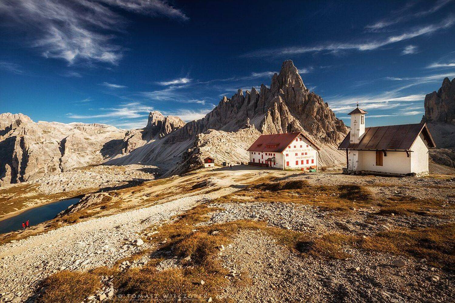 dolomiti, dolomities, italy, italia, summer, reflection, sunrise, light, sunset, monte paterno, paterno, chapel, refugio, shelter, mountains, Tomasz Wieczorek