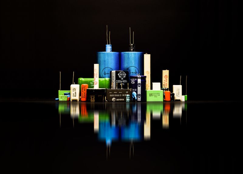 city, concept, art, color, reflections, night, citylights, skyline, abstract, capacitor, electricity, energy Electric-city фото превью