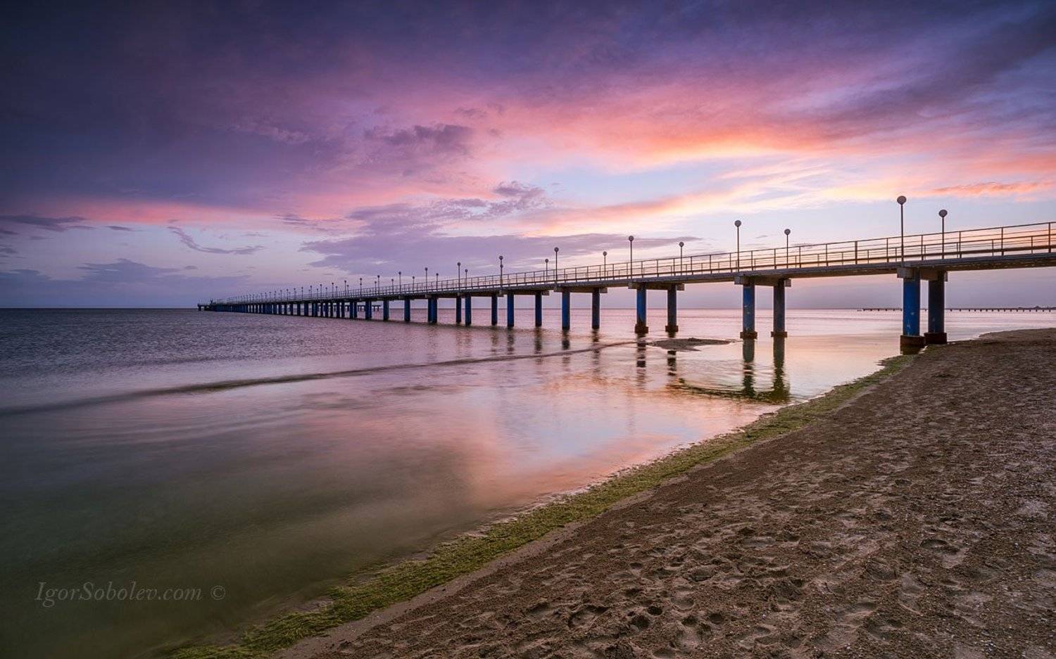 пейзаж, закат, пирс, берег, пляж, черное море, анапа, Соболев Игорь