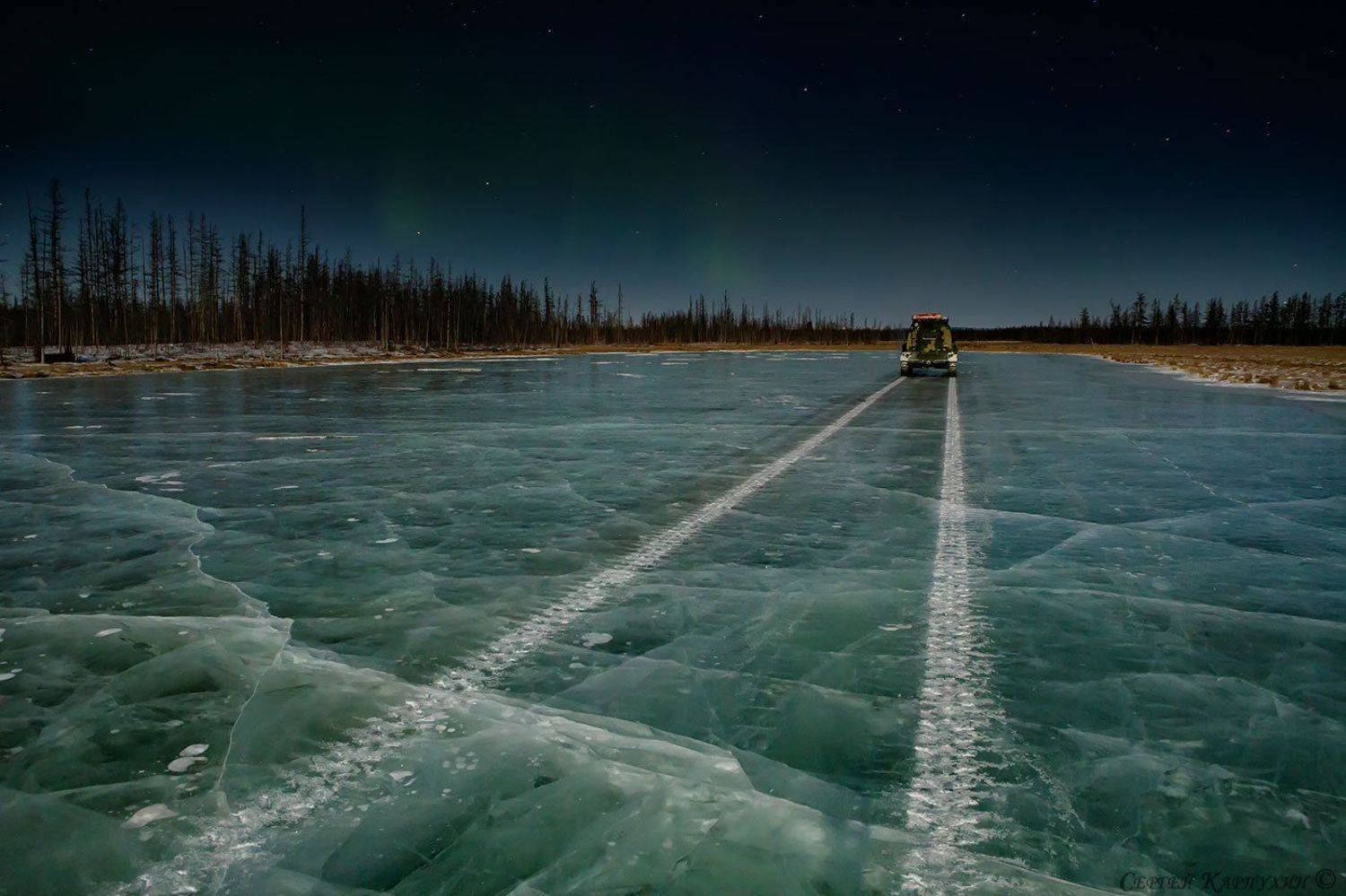 якутия, ночь, лёд, зима, Сергей Карпухин