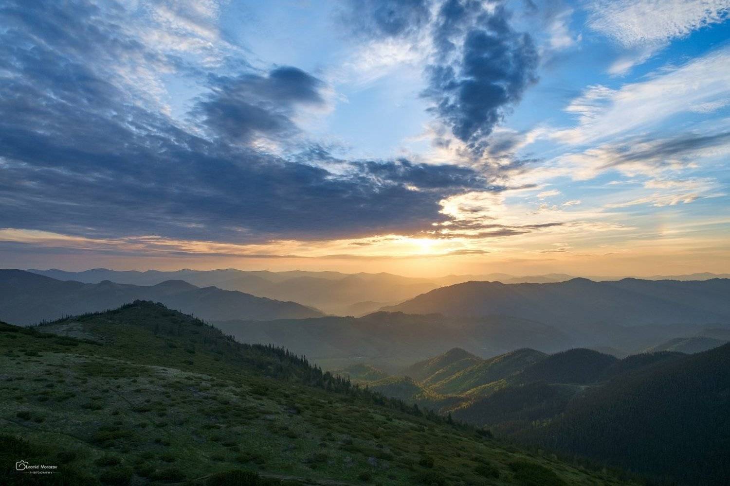 пейзаж., природа., город, .облака., небо., карпаты., горы., Леонид Морозов