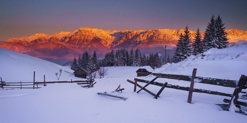 romania, landscape Sunset in Carpathian Mountains фото превью