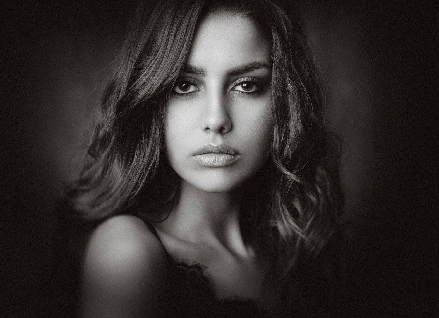 portrait, woman, long hair, fine art portrait,, Michael Schnabl