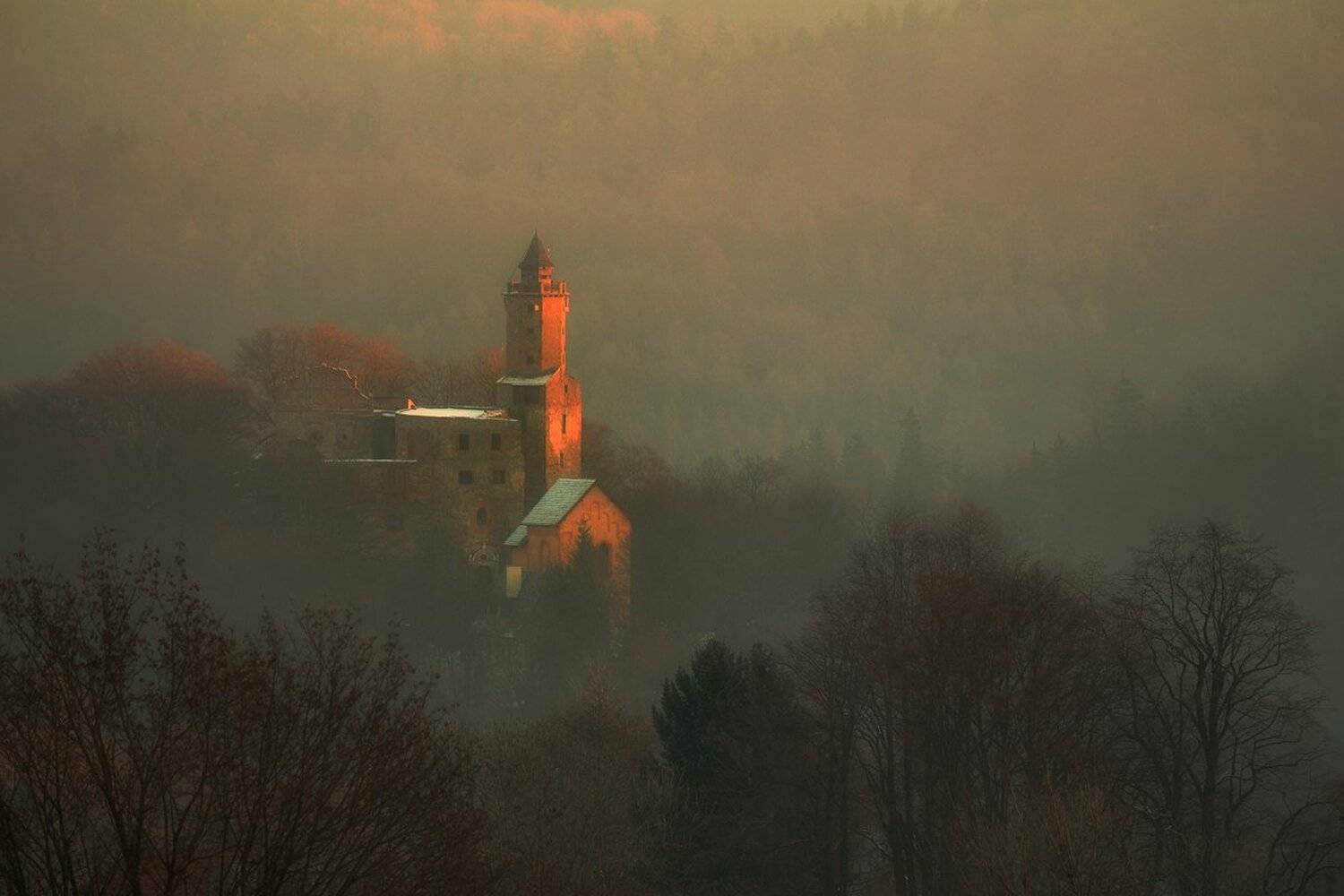 landscape,canon,mist,light,autumn,castle, Iza,Darek