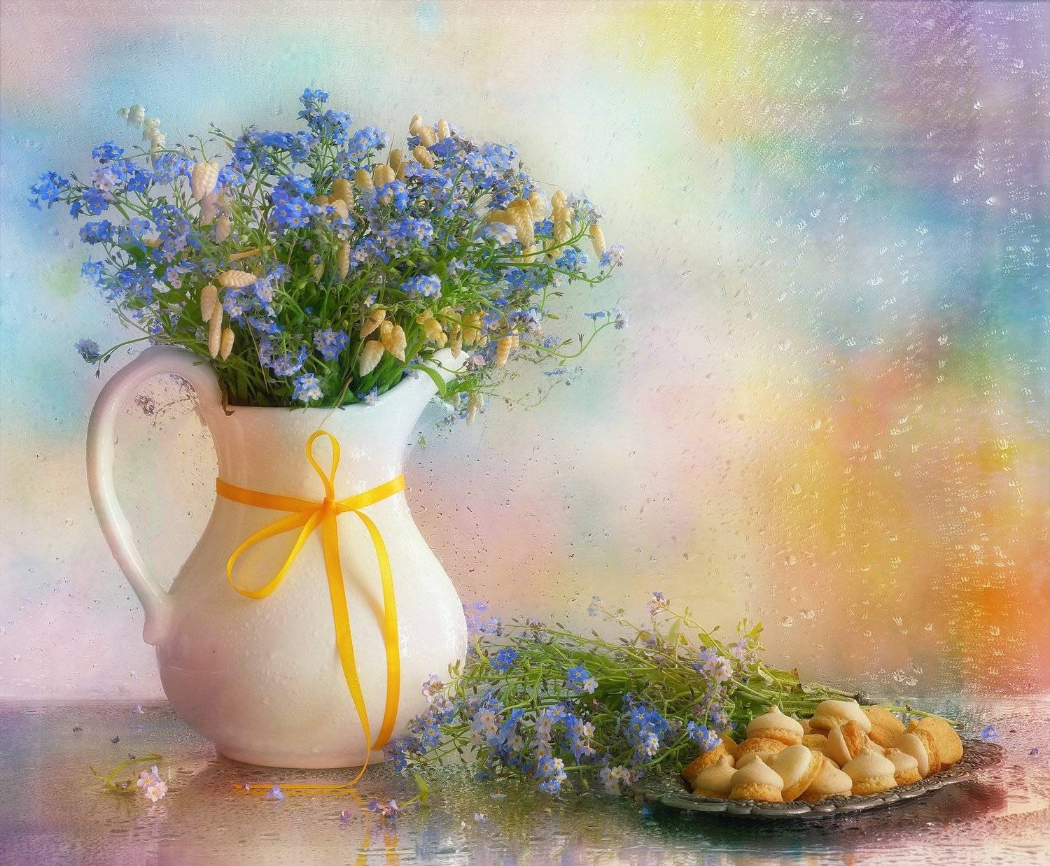 цветы, весна, букет, еда, хлеб, кантри, Айснер Юлия