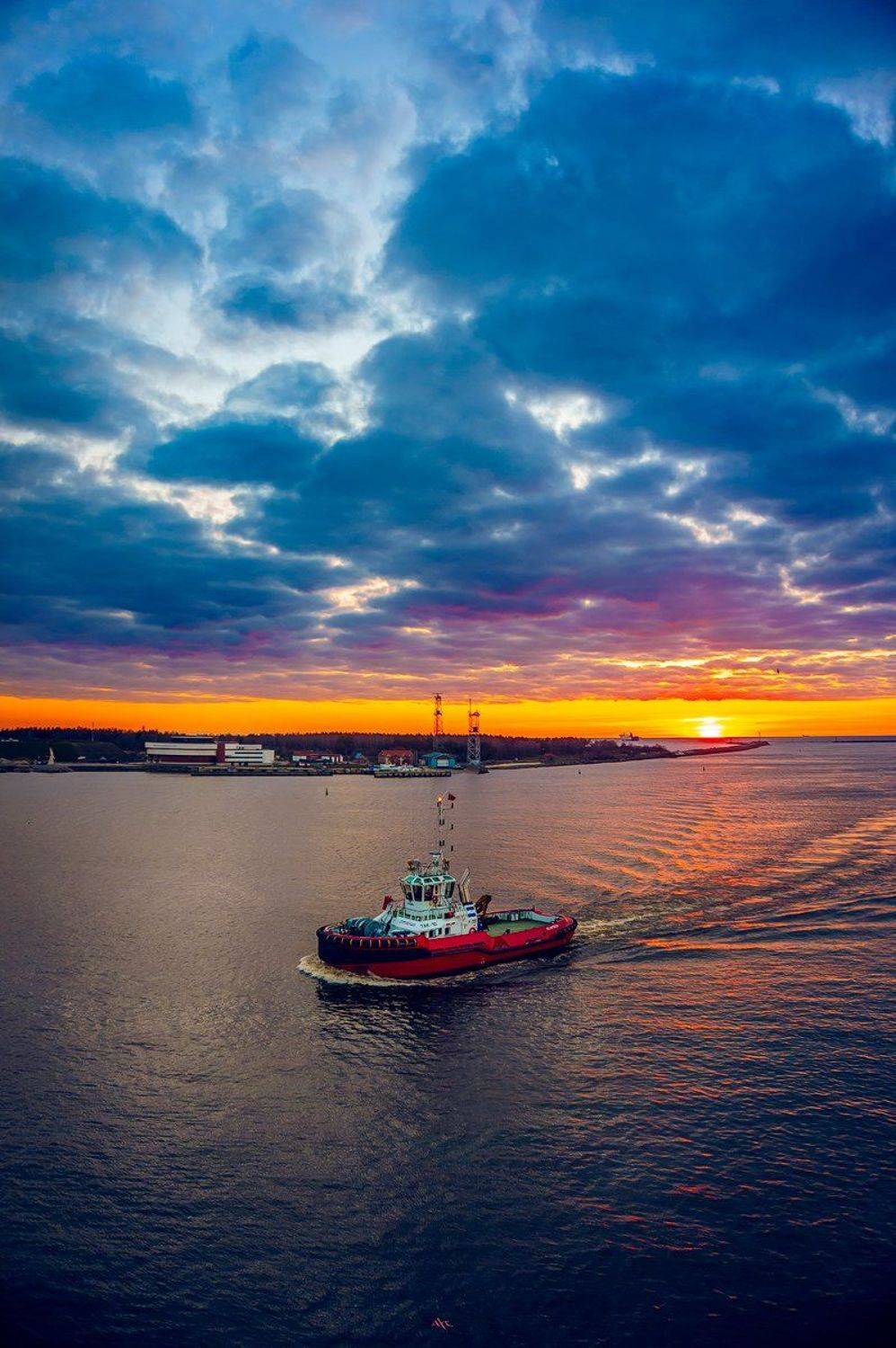 lithuania, klaipeda, port, sunset, tug, Руслан Болгов (Axe)