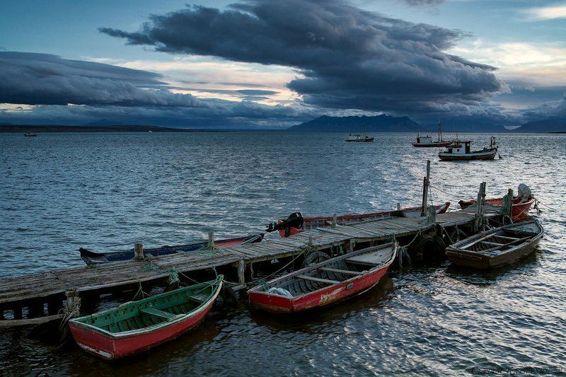патагония, чили, пуэрто наталес Причал фото превью