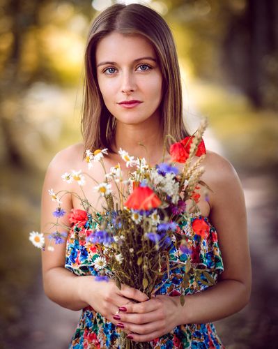 Girl with flowers