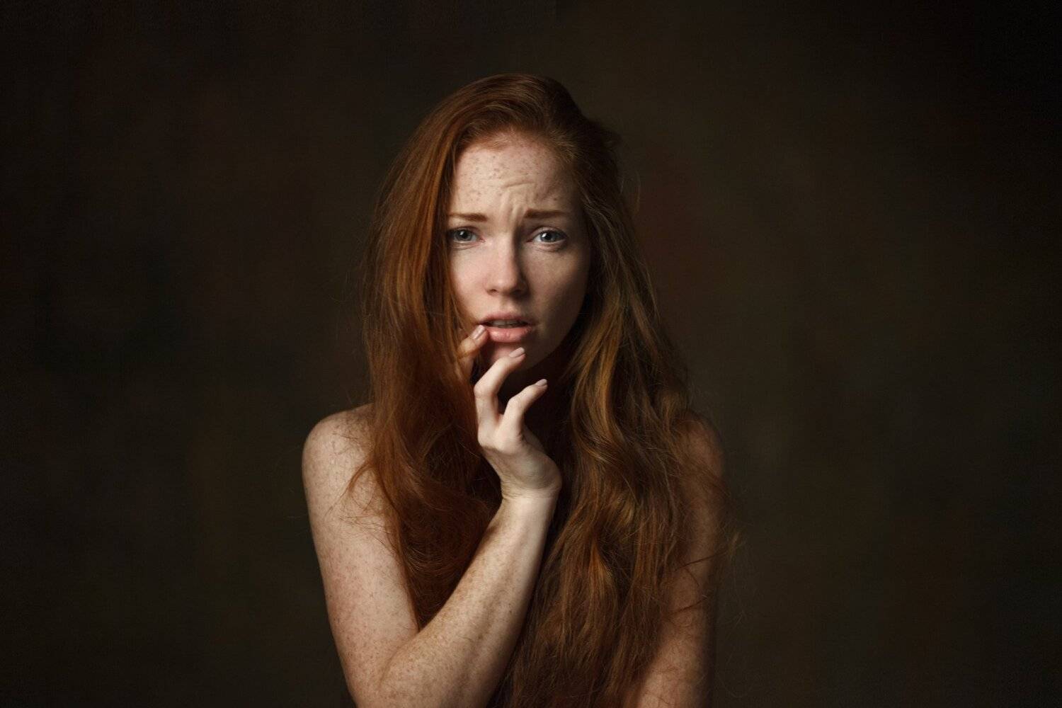 девушка, 2017, портрет, portrait, глаза, прическа, pretty, рыжая, Василий Жуков