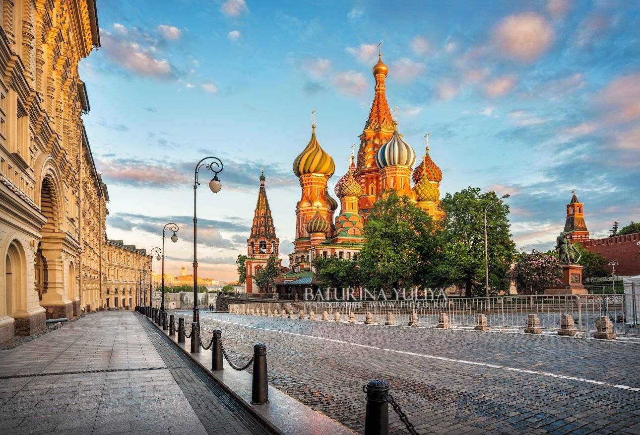 москва, красная площадь, собор василия блаженного, закат, кремль, Юлия Батурина