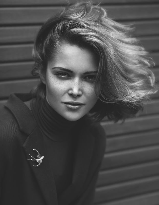 портерт, глаза, чб, девушка, лицо Darya фото превью