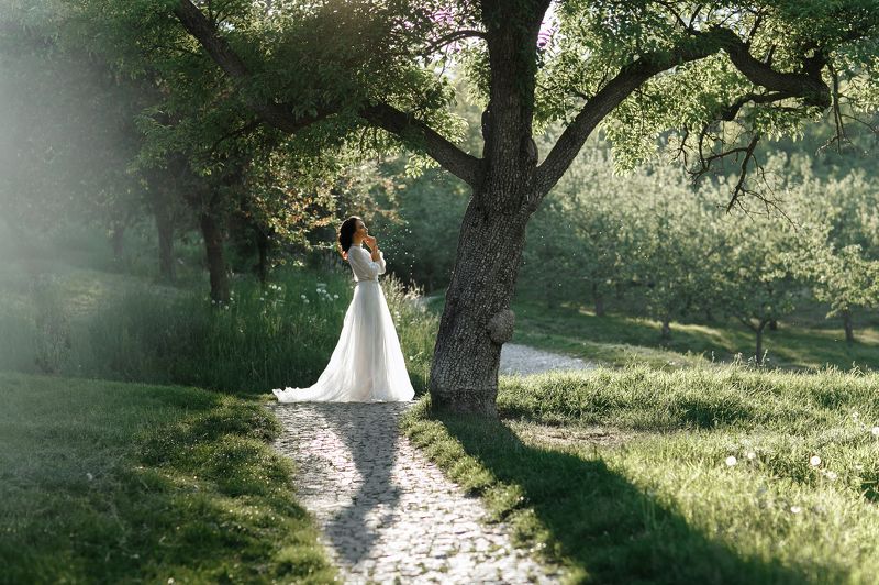 закат девушка свет Закат Дианы фото превью