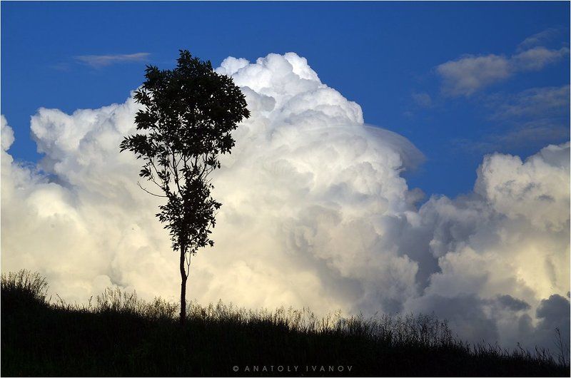 На фоне облаков фото превью