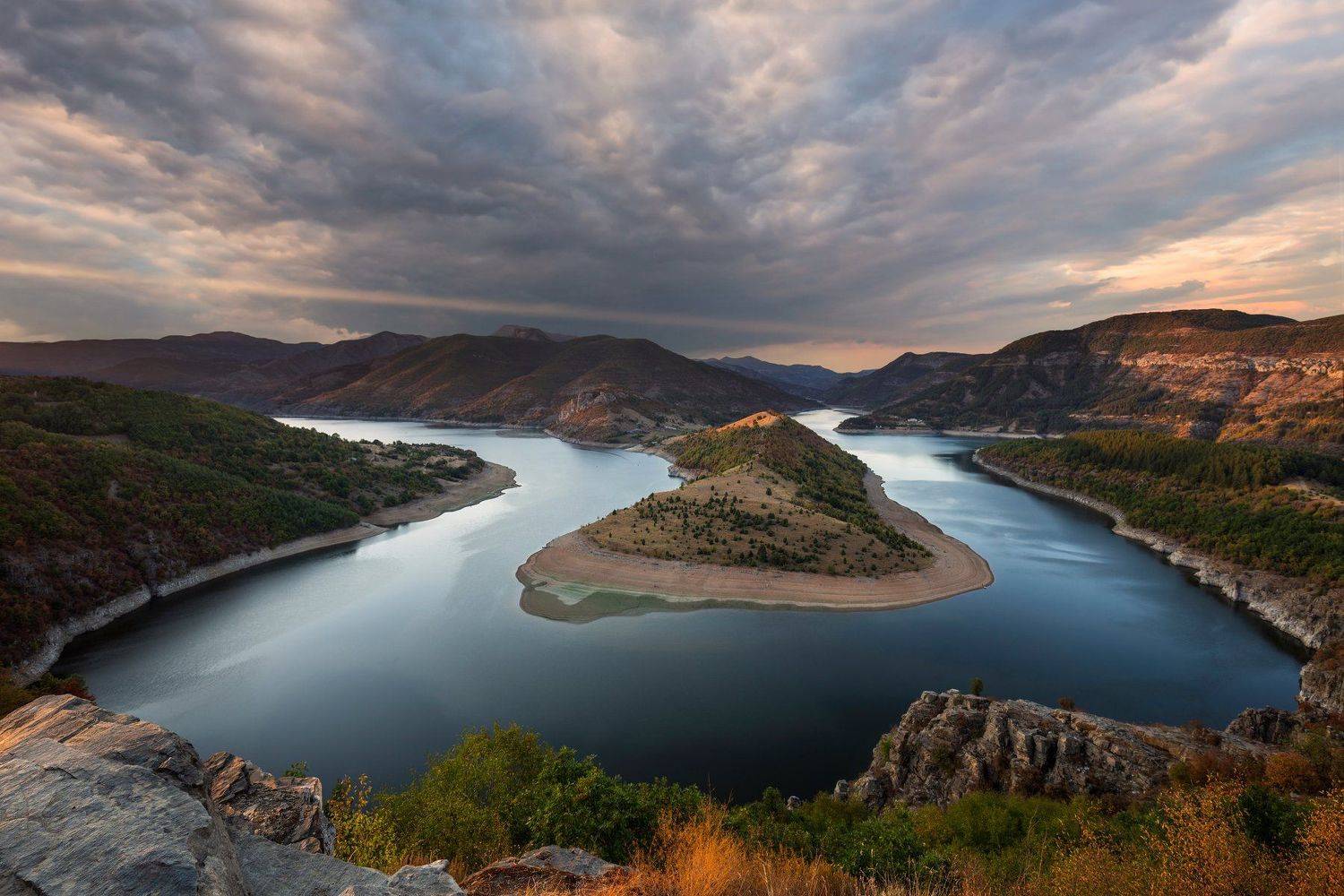 landscape, sunset, sea, tree,river,nature,sky,clouds,, Tihomir Stoykov