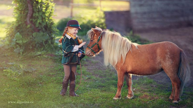 дети ребенок малыш детская фотография девочка пони Рыженькие фото превью