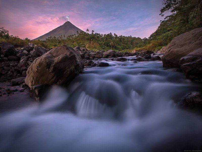 mayon, volcano, legaspi, philippines Теплая река фото превью