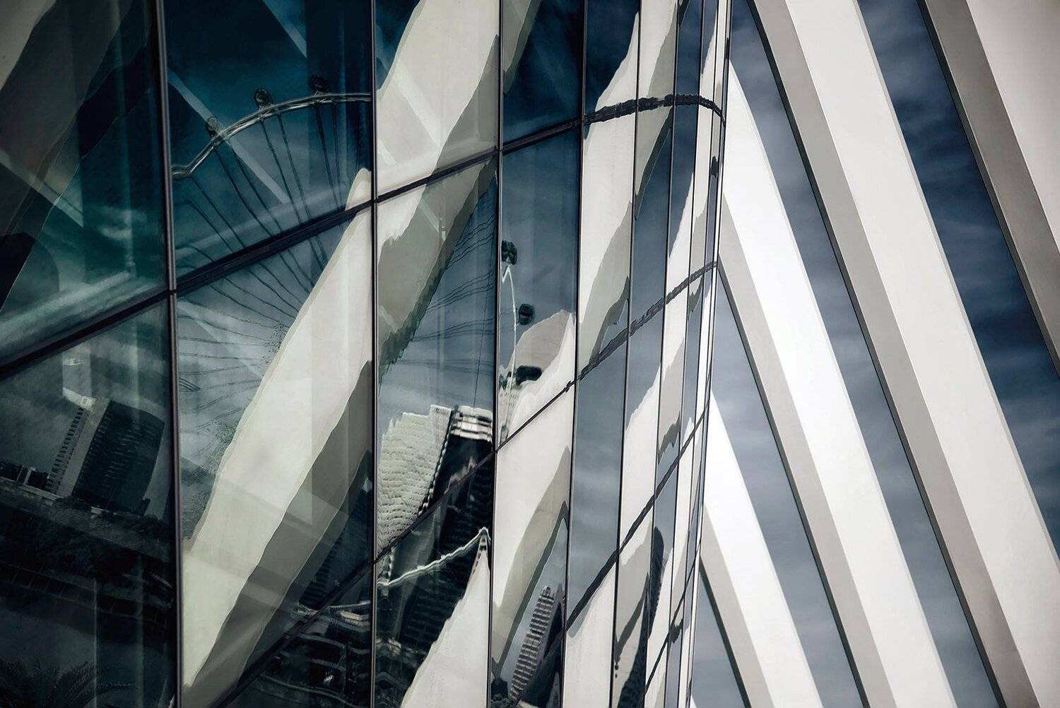 сингапур, город, отражение, абстракция, Алексей Ермаков